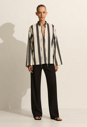 Relaxed Stripe Tunic - Nero Stripe - Matteau
